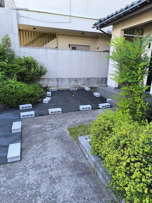 防草シート施工完了